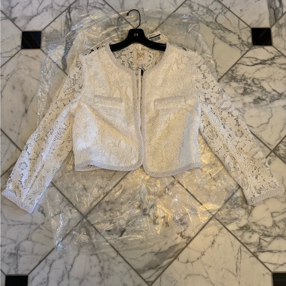 Milly White Lace Blazer size 10 NWT